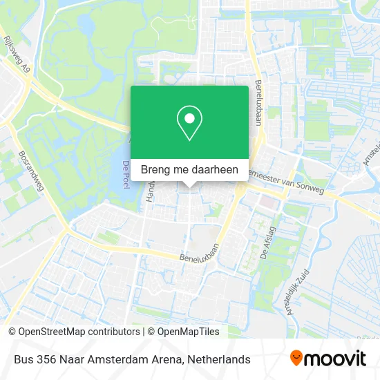 Bus 356 Naar Amsterdam Arena kaart