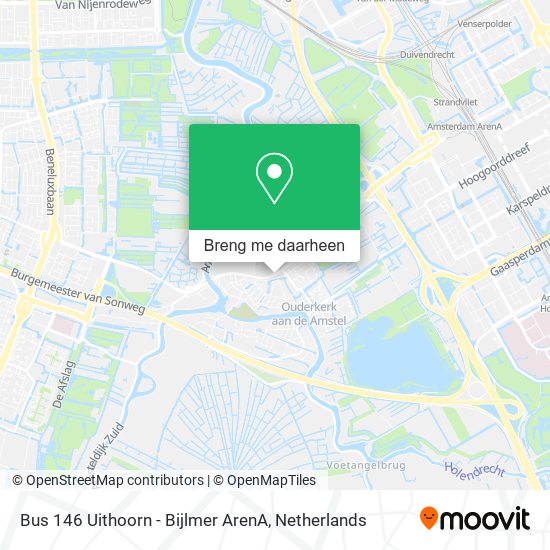 Bus 146 Uithoorn - Bijlmer ArenA kaart