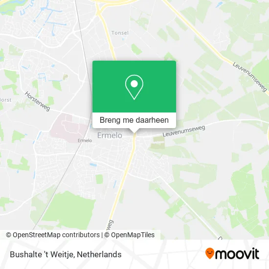 Bushalte 't Weitje kaart