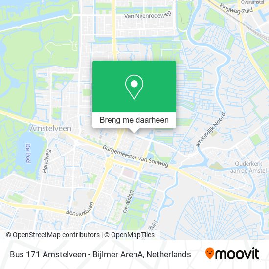 Bus 171 Amstelveen - Bijlmer ArenA kaart