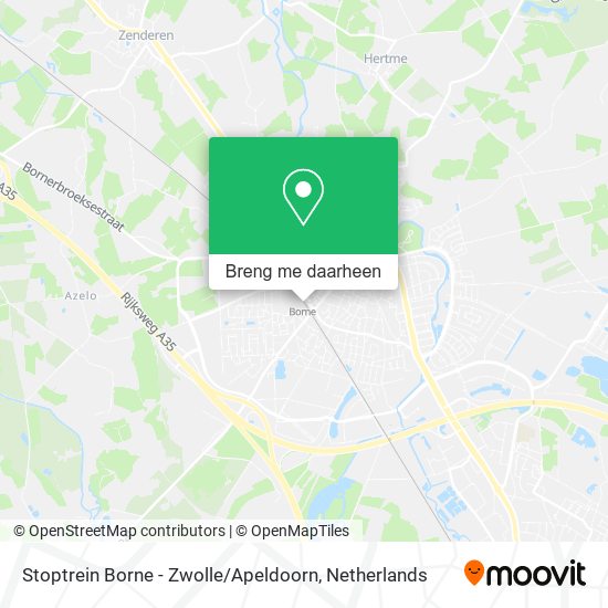 Stoptrein Borne - Zwolle / Apeldoorn kaart