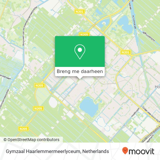 Gymzaal Haarlemmermeerlyceum kaart
