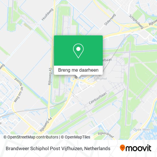 Brandweer Schiphol Post Vijfhuizen kaart