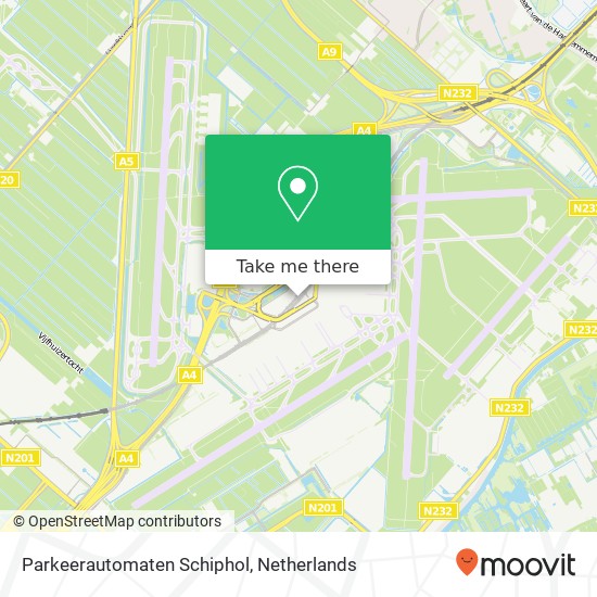 Parkeerautomaten Schiphol kaart