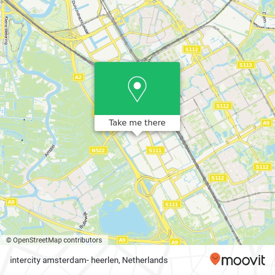 intercity amsterdam- heerlen kaart