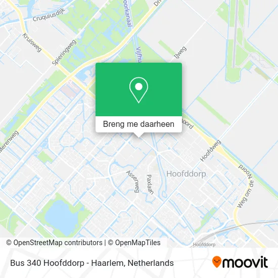 Bus 340 Hoofddorp - Haarlem kaart