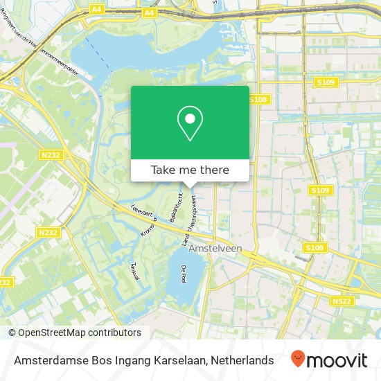 Amsterdamse Bos Ingang Karselaan kaart