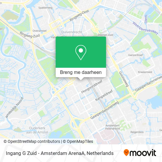 Ingang G Zuid - Amsterdam ArenaA kaart