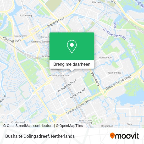Bushalte Dolingadreef kaart