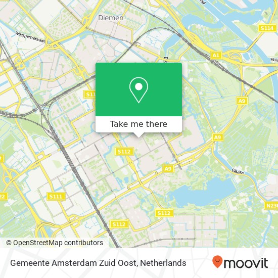 Gemeente Amsterdam Zuid Oost kaart