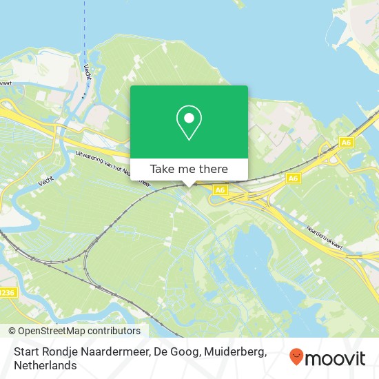 Start Rondje Naardermeer, De Goog, Muiderberg kaart