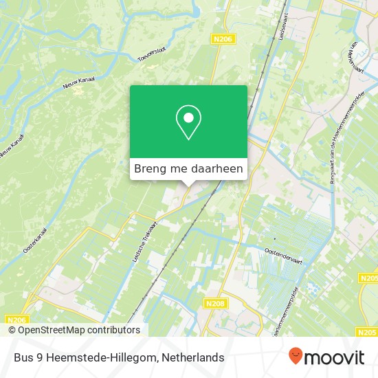 Bus 9 Heemstede-Hillegom kaart