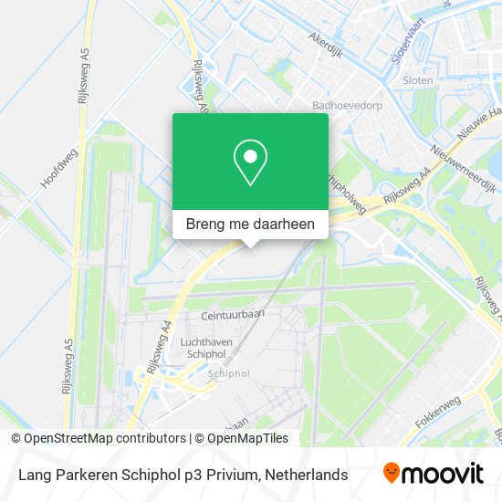 Lang Parkeren Schiphol p3 Privium kaart