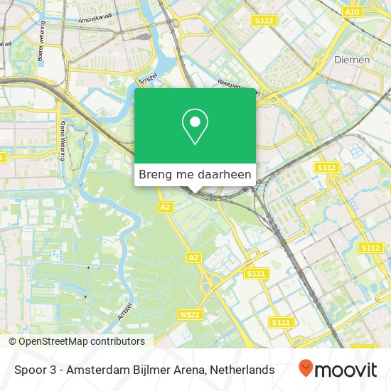 Spoor 3 - Amsterdam Bijlmer Arena kaart