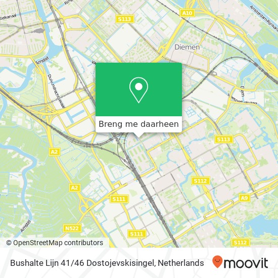 Bushalte Lijn 41 / 46 Dostojevskisingel kaart