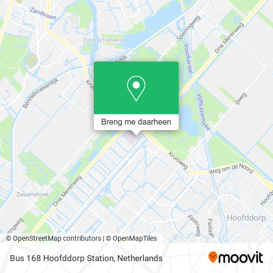 Bus 168 Hoofddorp Station kaart