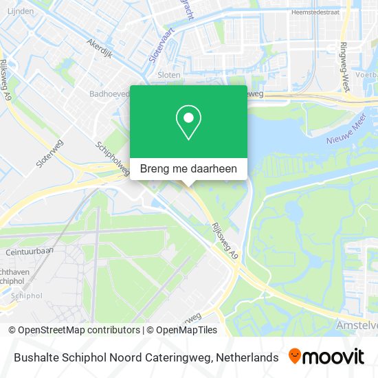 Bushalte Schiphol Noord Cateringweg kaart