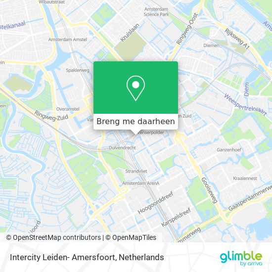 Intercity Leiden- Amersfoort kaart