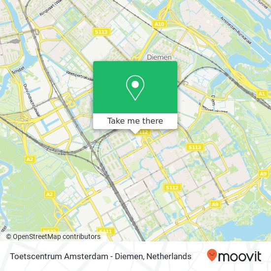 Toetscentrum Amsterdam - Diemen kaart