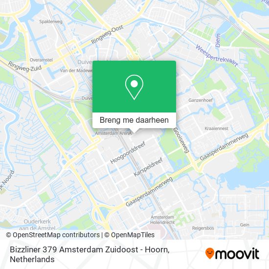 Bizzliner 379 Amsterdam Zuidoost - Hoorn kaart
