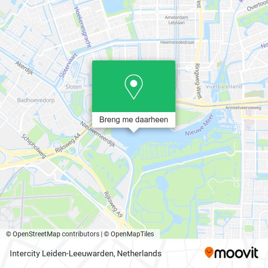 Intercity Leiden-Leeuwarden kaart