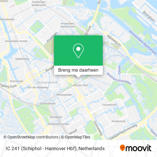 IC 241 (Schiphol - Hannover Hbf) kaart