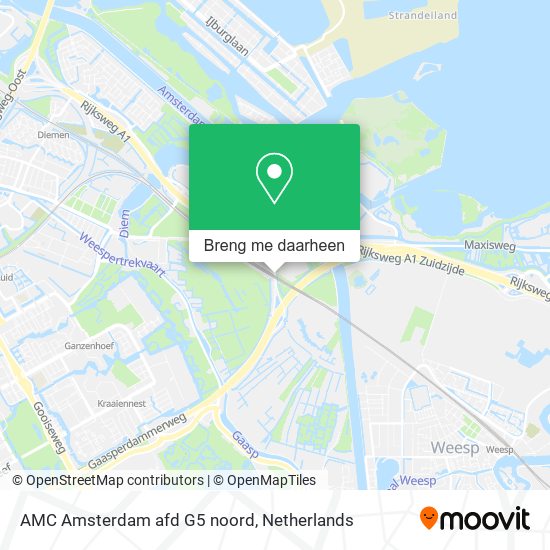 AMC Amsterdam afd G5 noord kaart