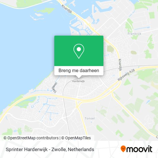 Sprinter Harderwijk - Zwolle kaart