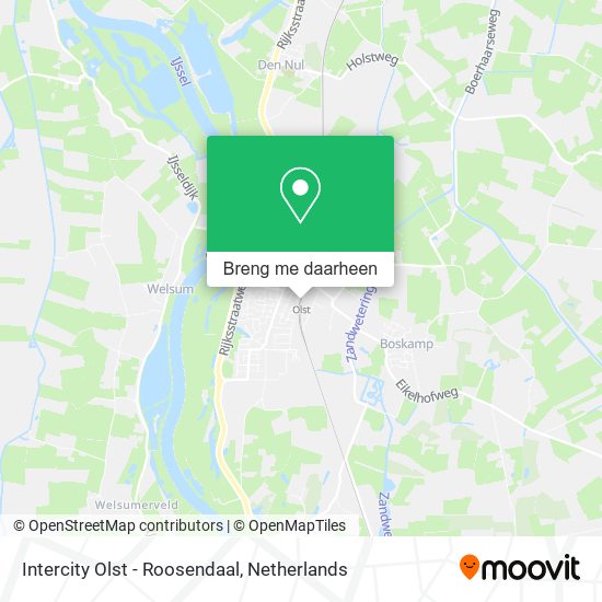 Intercity Olst - Roosendaal kaart