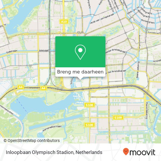 Inloopbaan Olympisch Stadion kaart