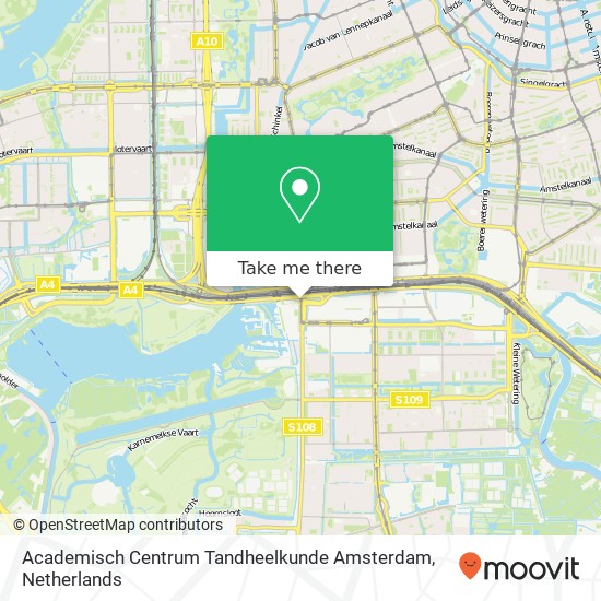 Academisch Centrum Tandheelkunde Amsterdam kaart