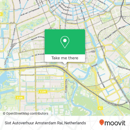 Sixt Autoverhuur Amsterdam Rai kaart