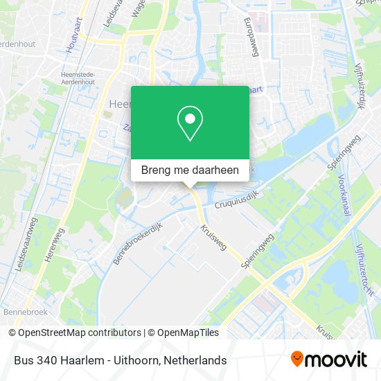 Bus 340 Haarlem - Uithoorn kaart
