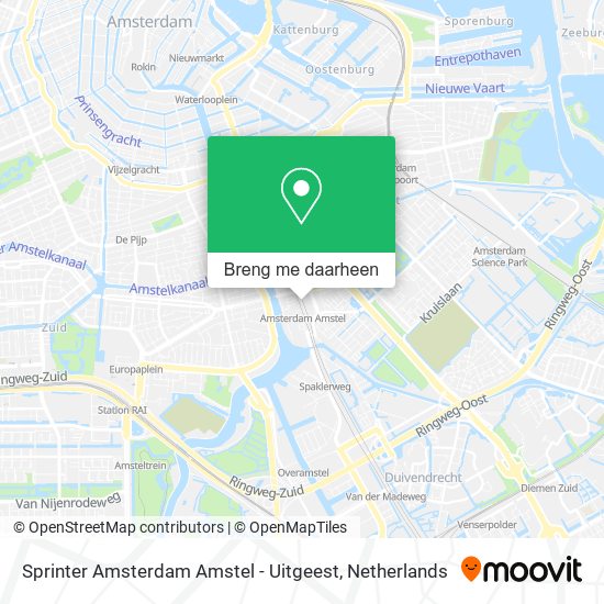 Sprinter Amsterdam Amstel - Uitgeest kaart