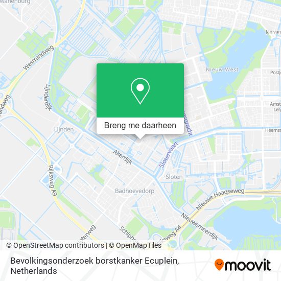 Bevolkingsonderzoek borstkanker Ecuplein kaart