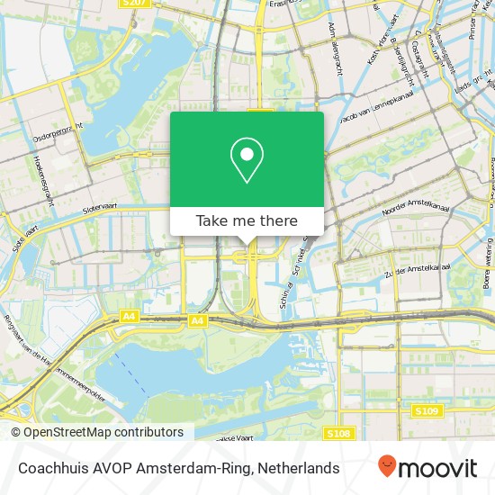Coachhuis AVOP Amsterdam-Ring kaart