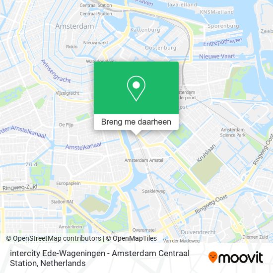 intercity Ede-Wageningen - Amsterdam Centraal Station kaart