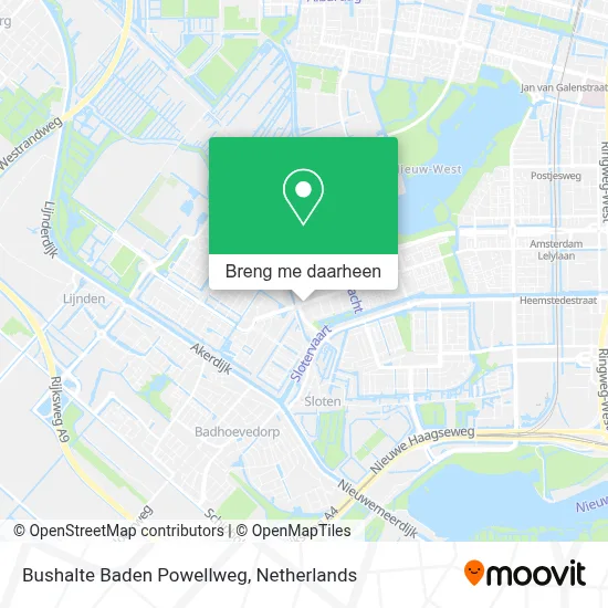 Bushalte Baden Powellweg kaart