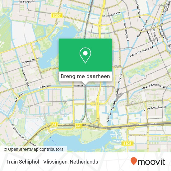 Train Schiphol - Vlissingen kaart