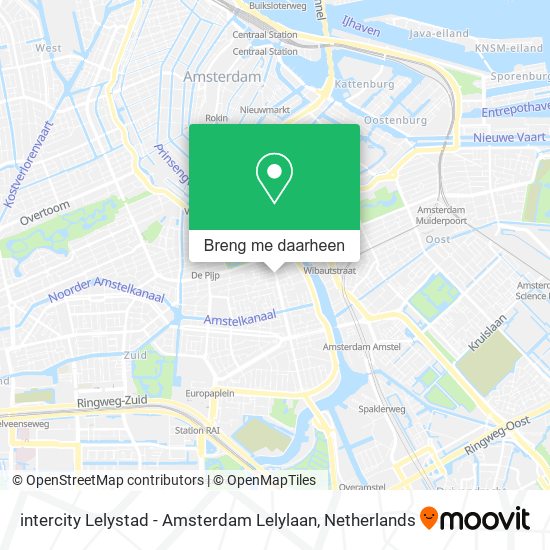intercity Lelystad - Amsterdam  Lelylaan kaart