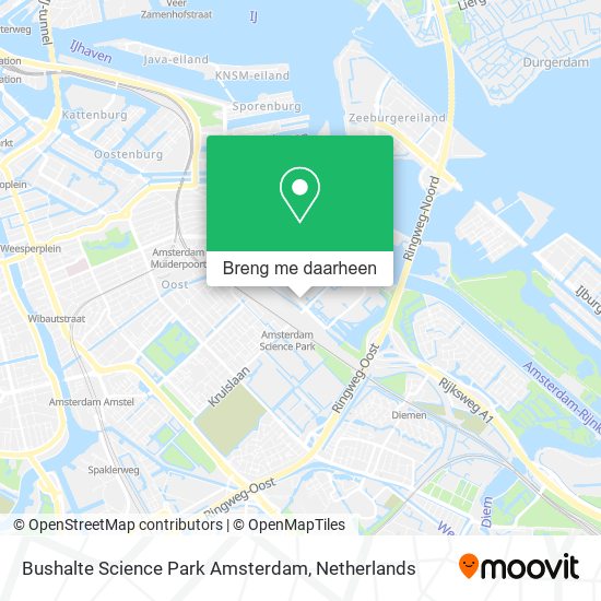 Bushalte Science Park Amsterdam kaart