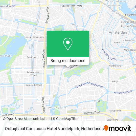 Ontbijtzaal Conscious Hotel Vondelpark kaart