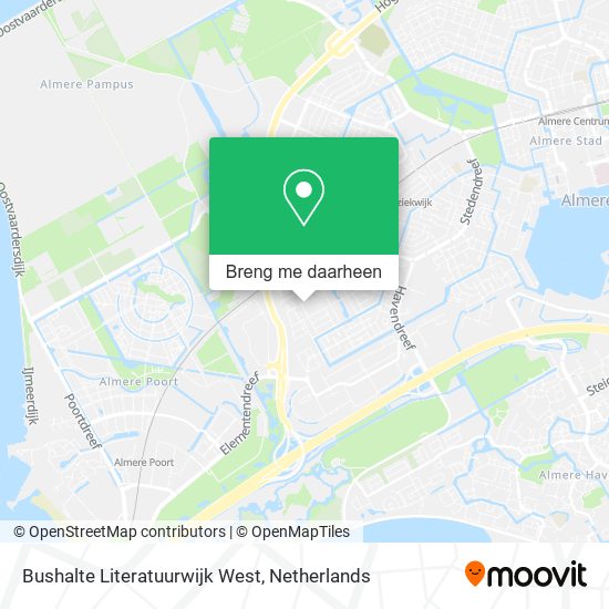 Bushalte Literatuurwijk West kaart