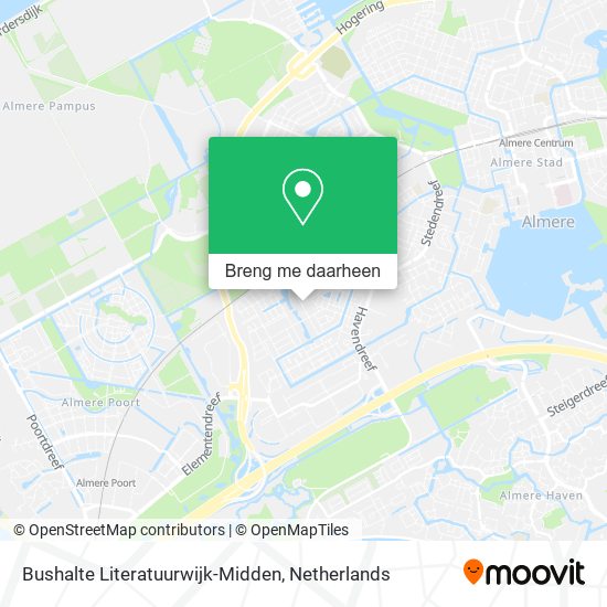 Bushalte Literatuurwijk-Midden kaart