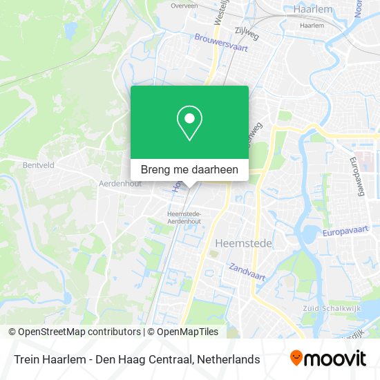 Trein Haarlem - Den Haag Centraal kaart
