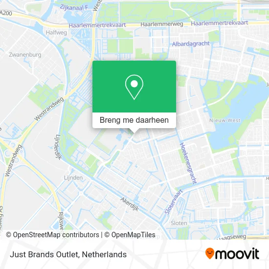 Just Brands Outlet kaart