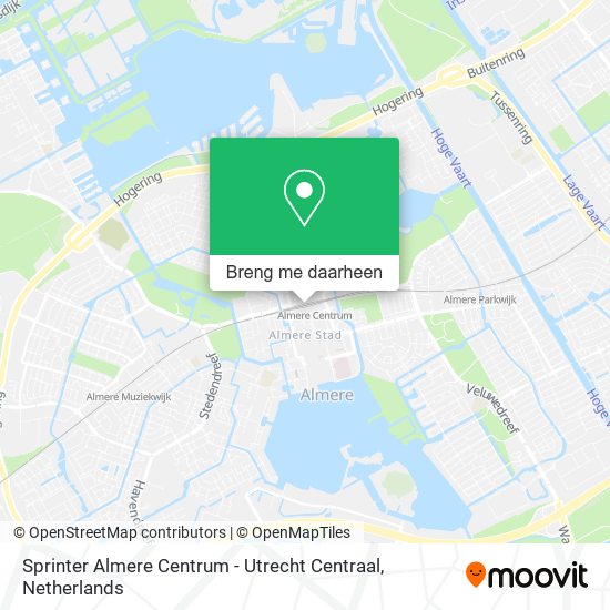 Sprinter Almere Centrum - Utrecht Centraal kaart