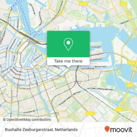 Bushalte Zeeburgerstraat kaart