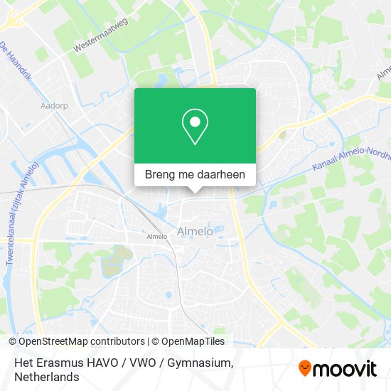 Het Erasmus HAVO / VWO / Gymnasium kaart