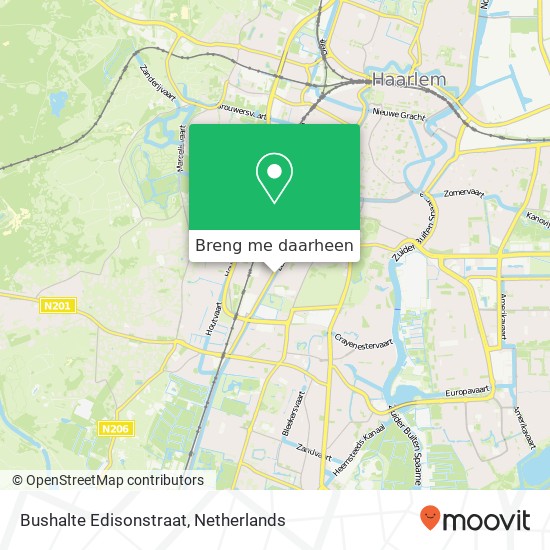 Bushalte Edisonstraat kaart